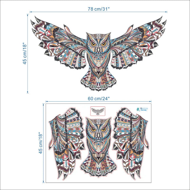 Colorful Owl Wall Stickers