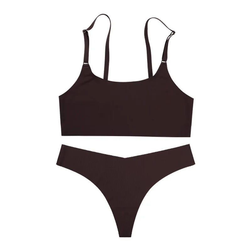 Seamless Ice Silk Bra Set