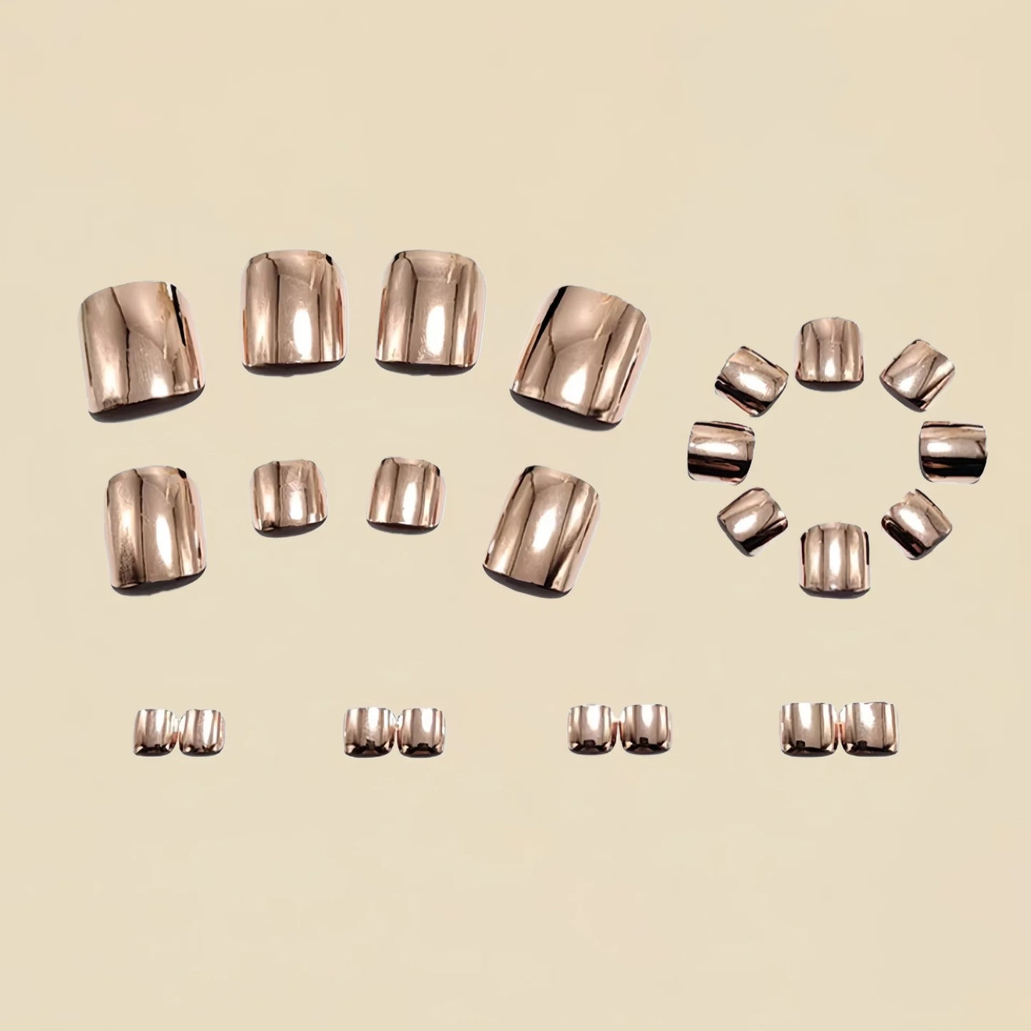 Golden Champagne Toe Press-On Nails