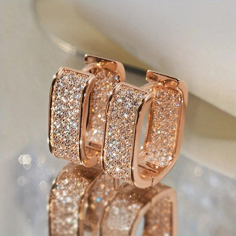 Cubic Zirconia Hoop Earrings