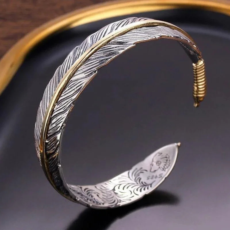 Retro Punk Koi Fish Engraved Bracelet