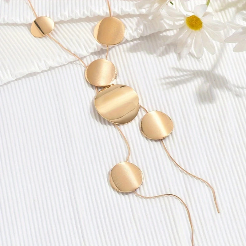 Geometric Long Tassel Necklace