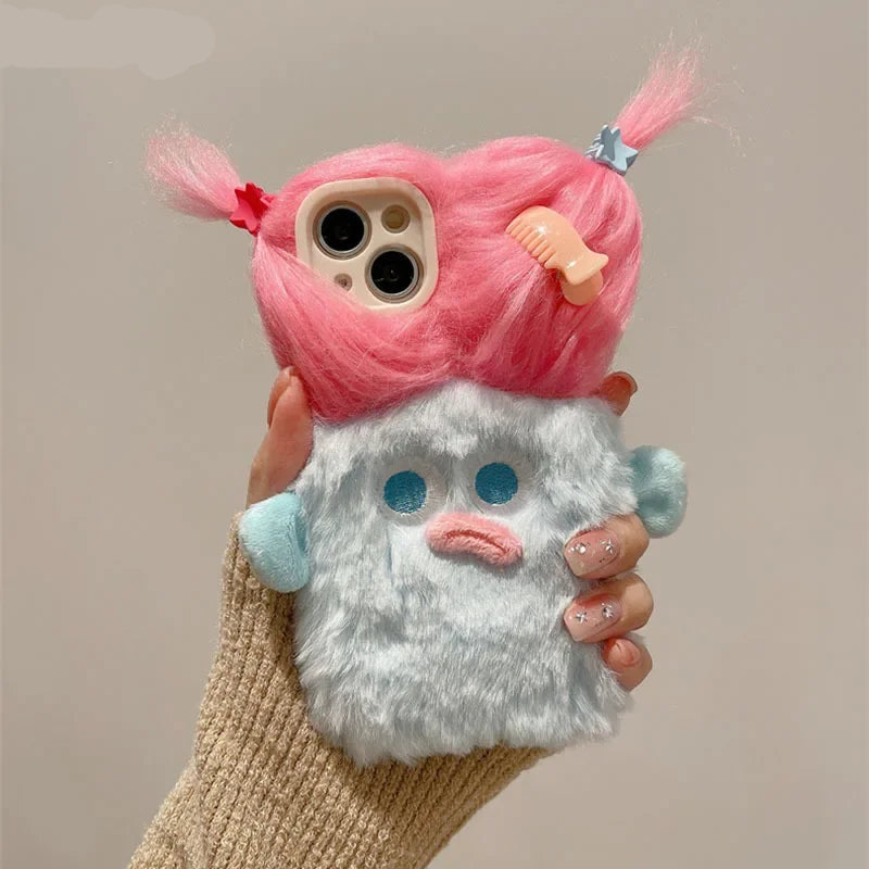 3D Fluffy Cartoon Case for iPhone 17 Pro Max | 17 Pro | 16 Pro Max | 16 Pro | 15 Pro Max | 15 Pro | 14 Pro Max | 14 Pro | 13 Pro Max | 12 Pro Max | 11 Pro Max