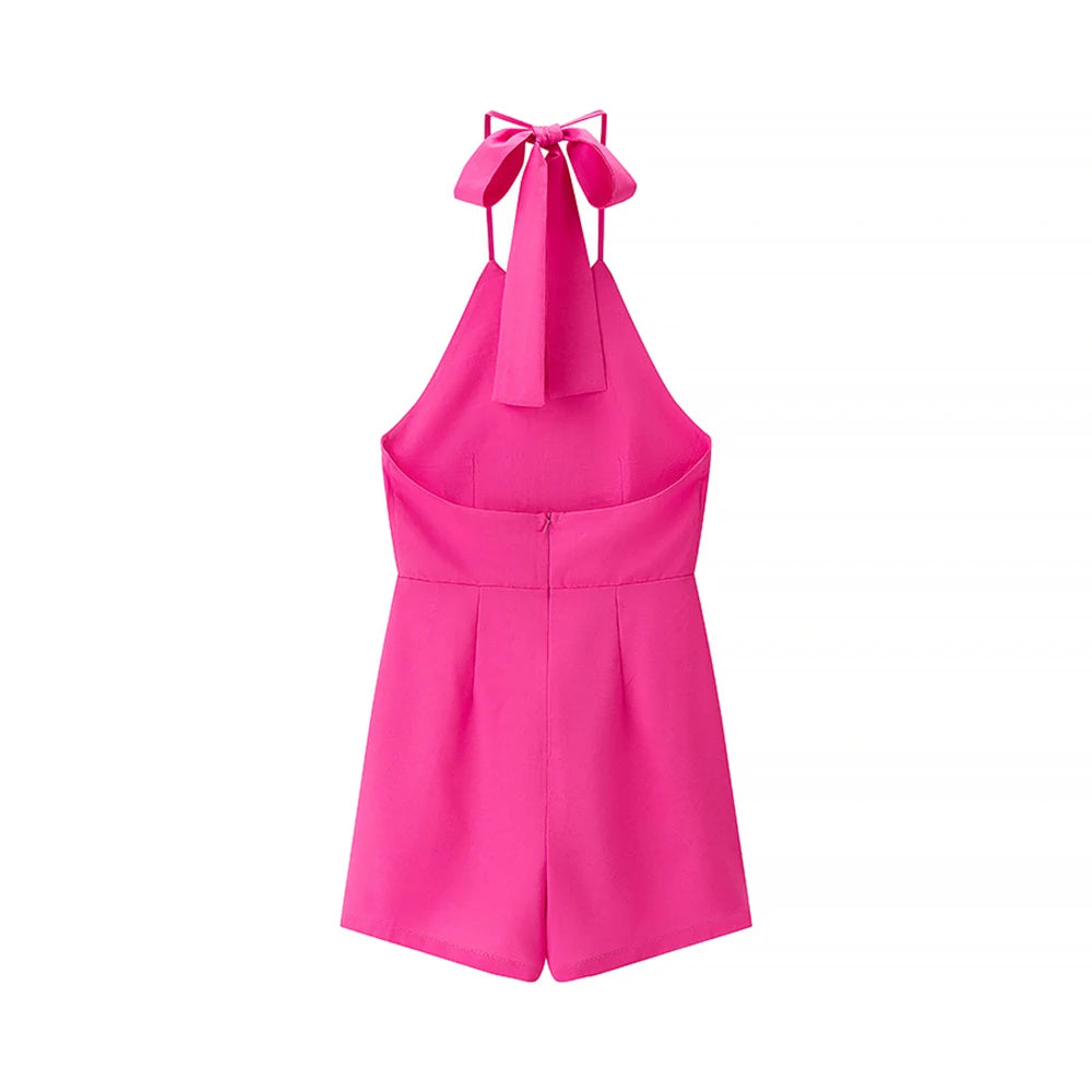 Office Patchwork Backless Suit
