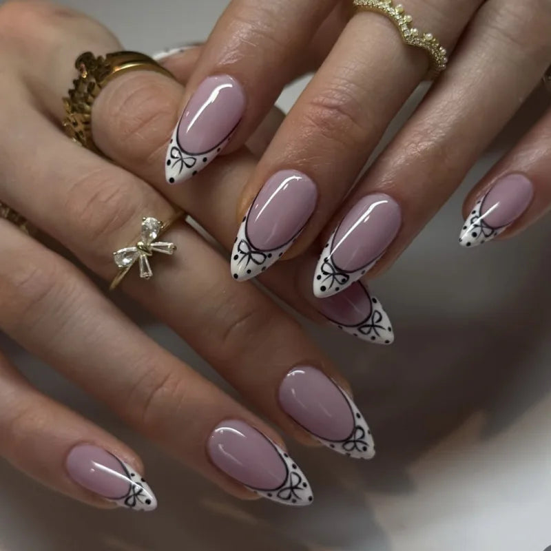 24Pcs French Ballerina Nail Tips