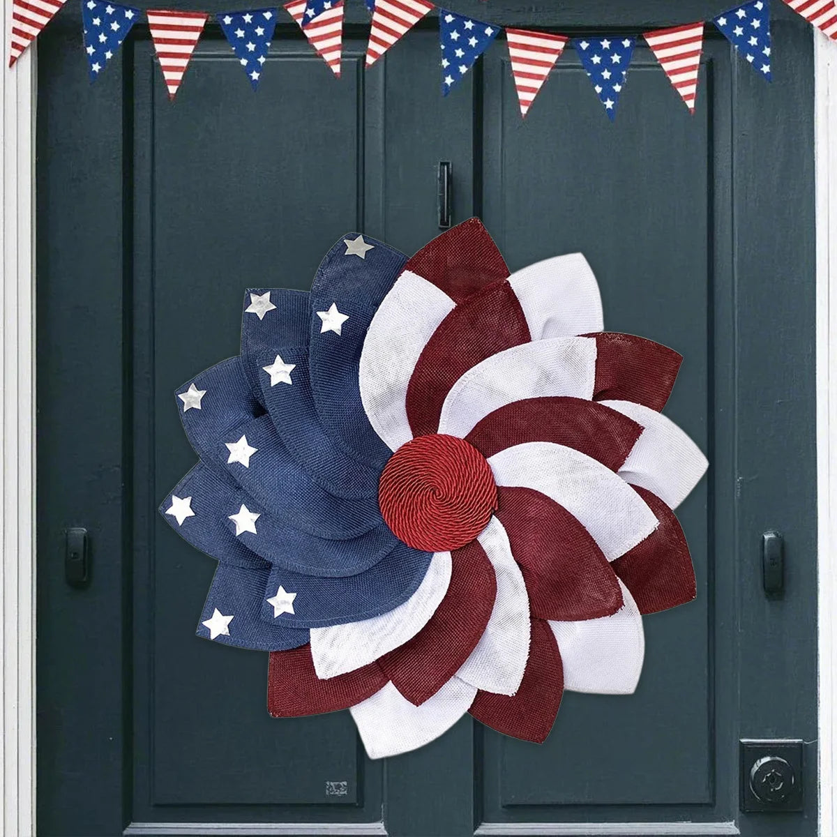 America Patriotic Flag Door Wreath