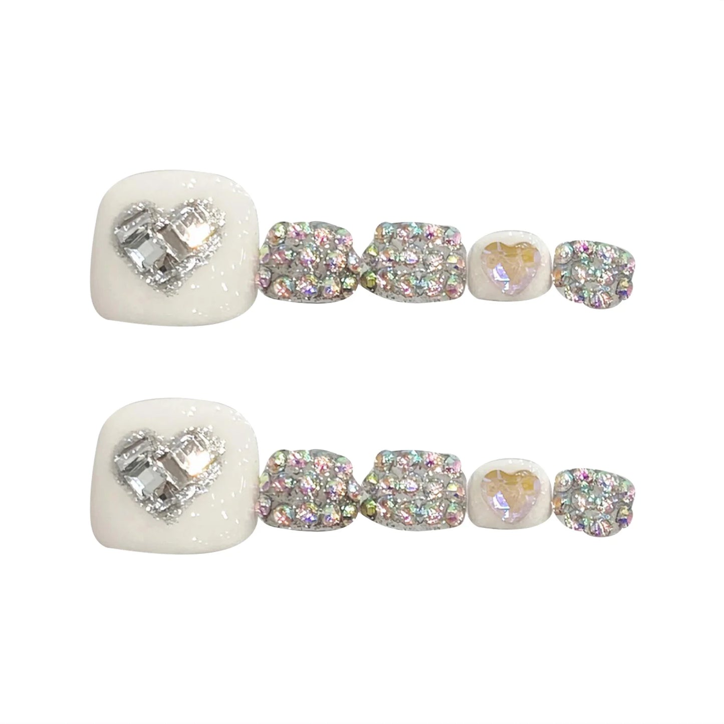 Wedding Toe Press-On Nails Set