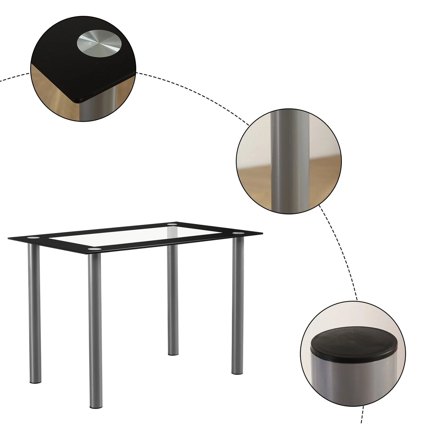 Tempered Glass Dinner Table