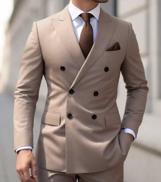 High Brown Double Breasted Suit