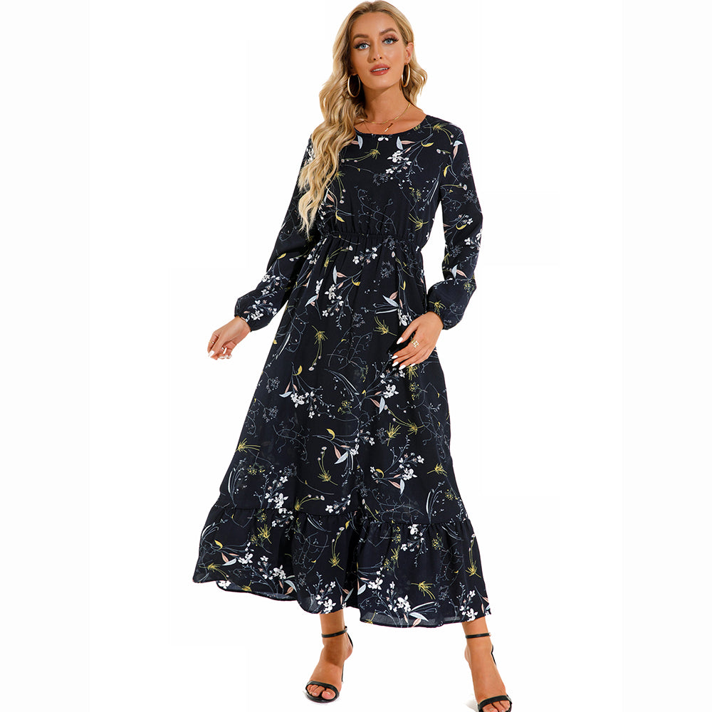 Floral Bohemian Chiffon Maxi Dress