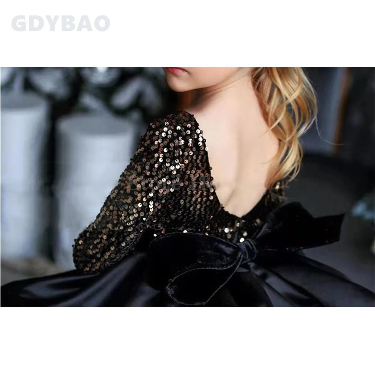 Floral Gold Flower Girl Dress