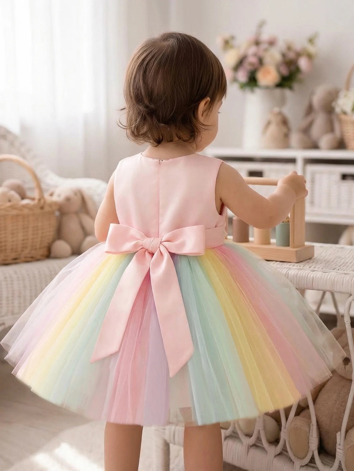Floral Pink Flower Girl Dress
