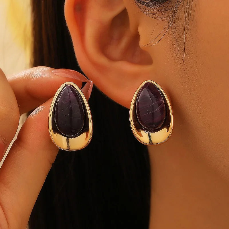 Elegant Enamel Drop Earrings