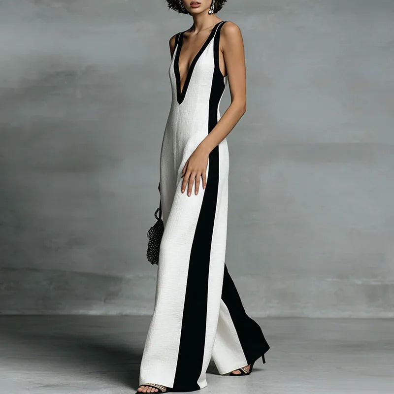 Striped Wide-Leg Jumpsuit