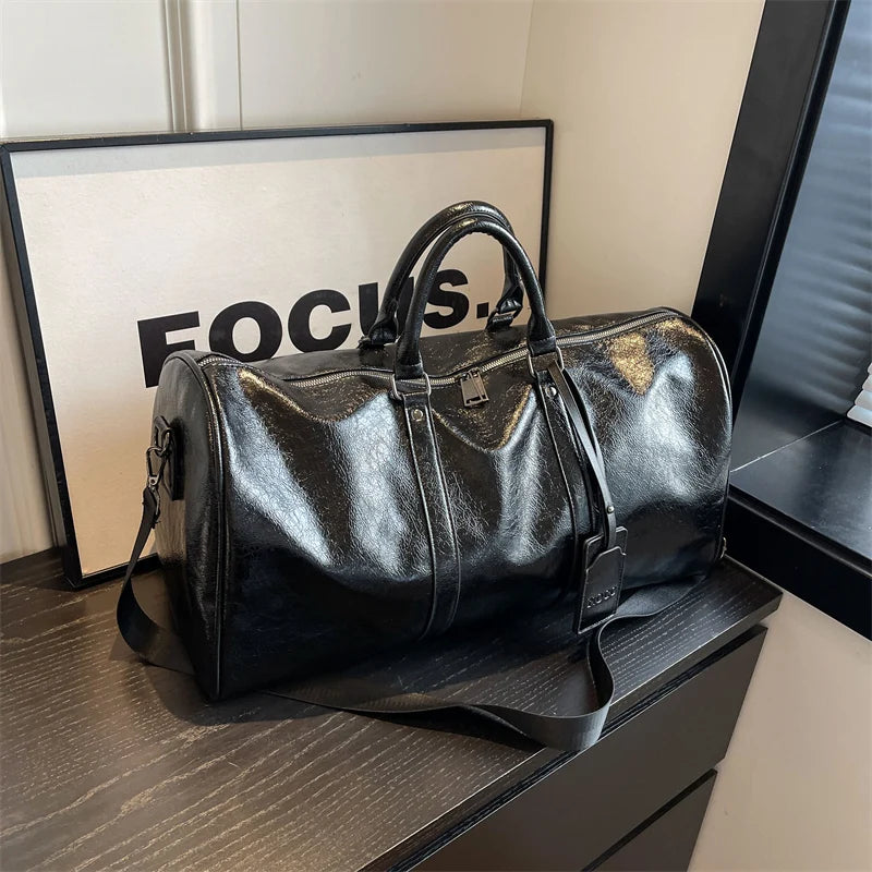 Lightweight PU Leather Duffel Bag