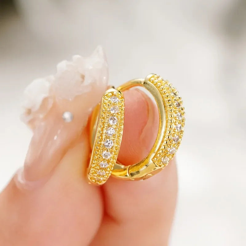 Brilliant Zirconia Hoop Earrings