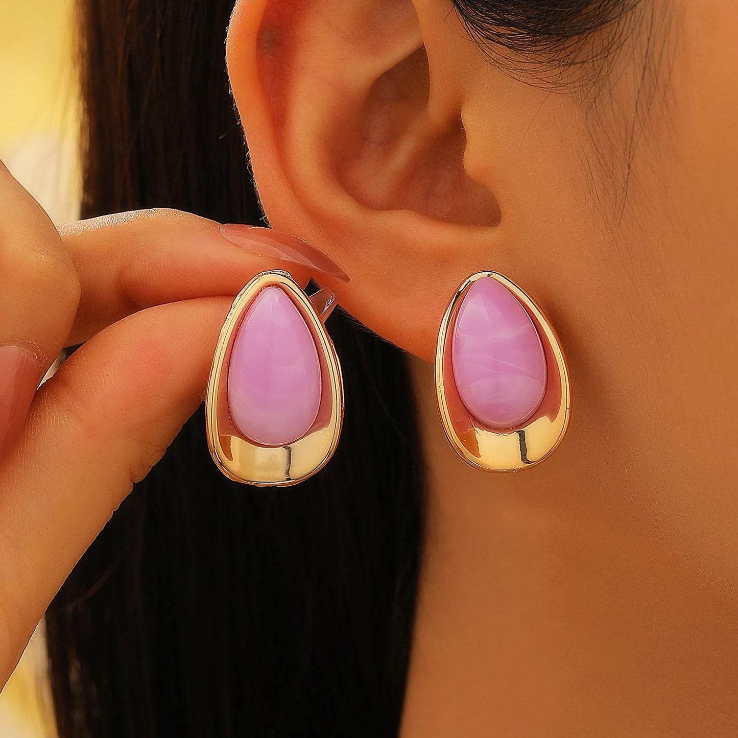 Elegant Enamel Drop Earrings