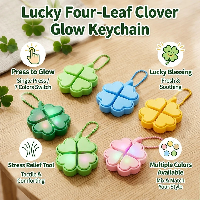 Clover Keycap Keychain LED Clicker