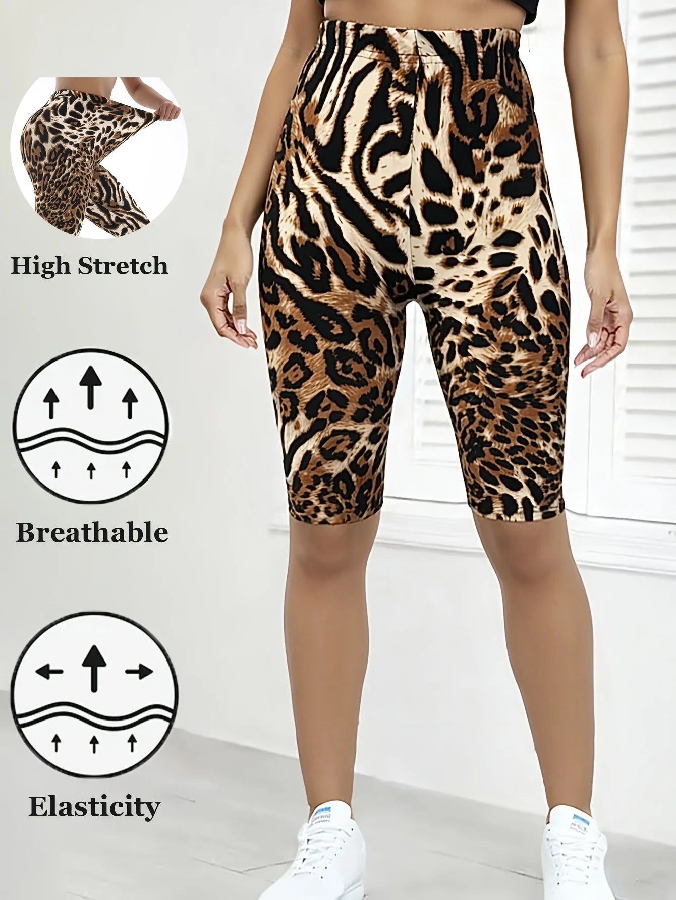 Leopard Print Cycling Shorts
