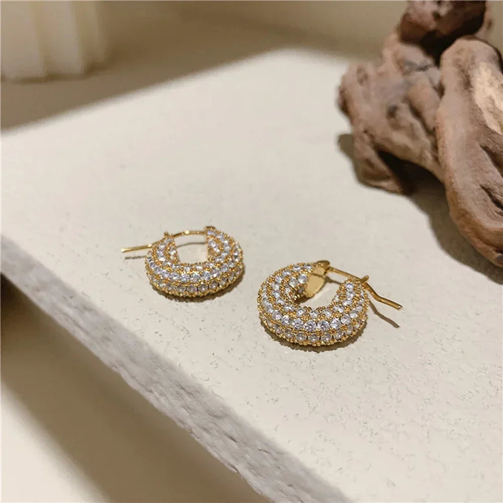 Brilliant Zirconia Hoop Earrings