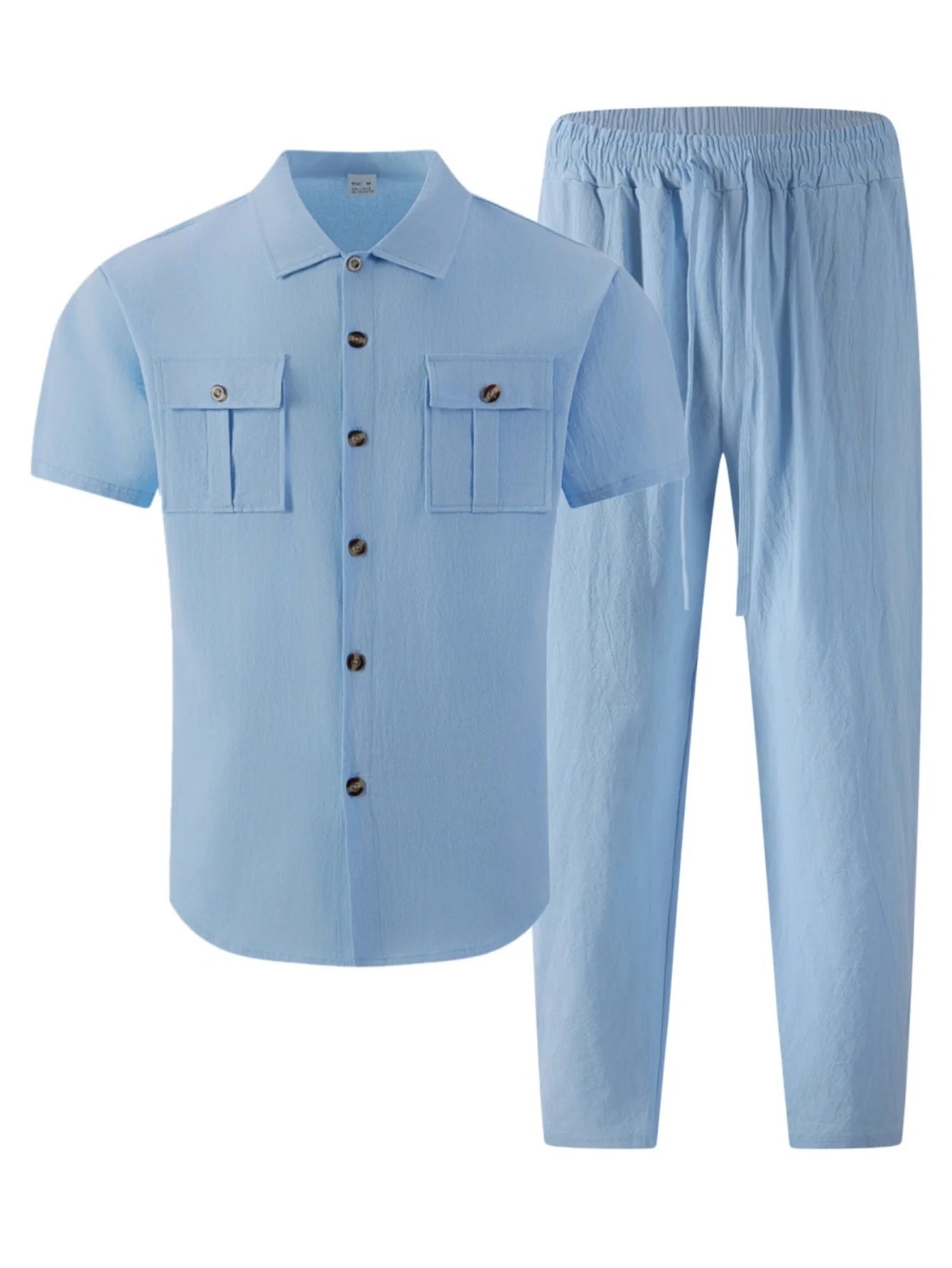 Cotton Linen Short Shirt Set
