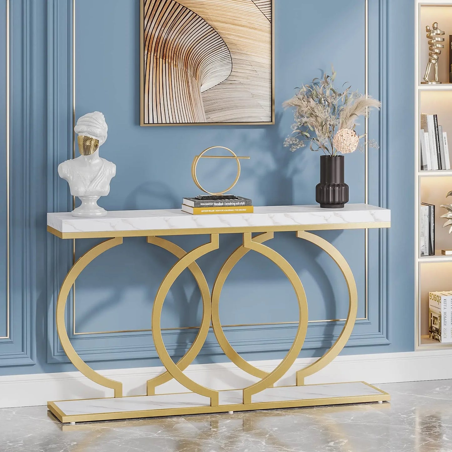 Narrow Gold Entry Table