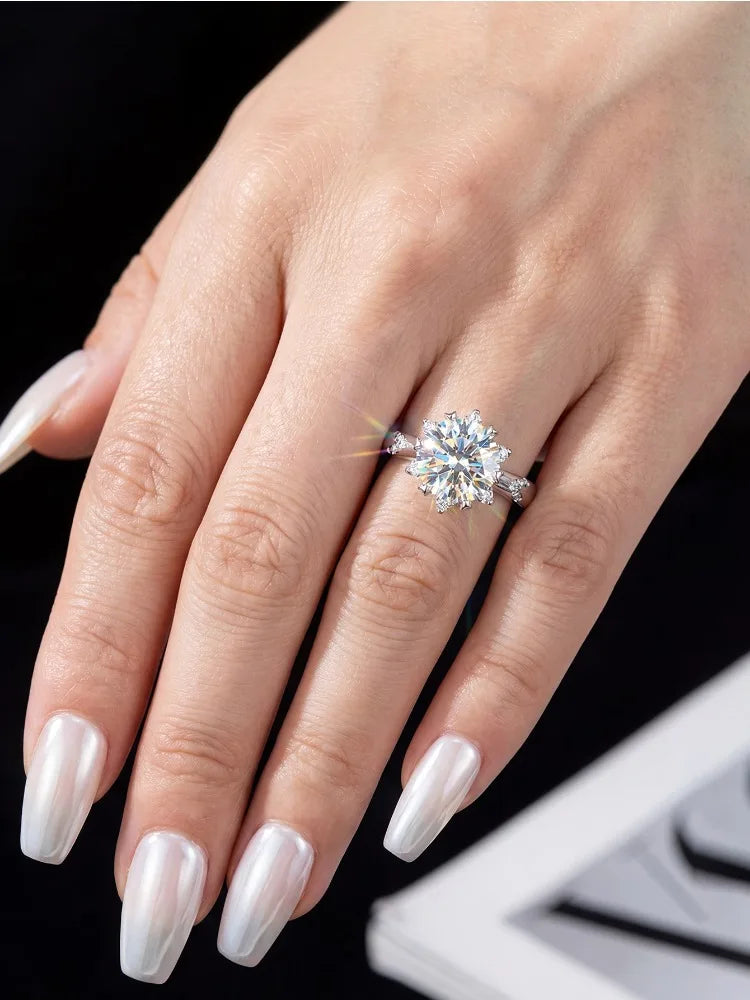 Geometric Moissanite Band Ring