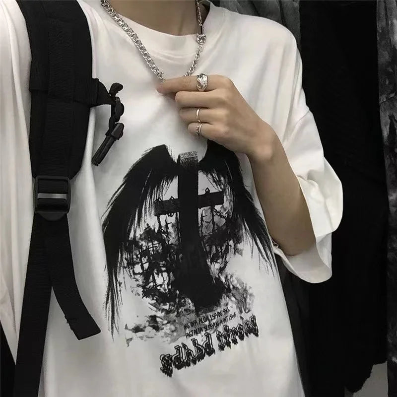 Gothic Skull Cotton T-Shirt