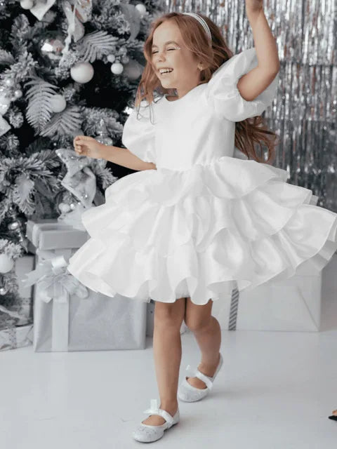 Patchwork White Dress