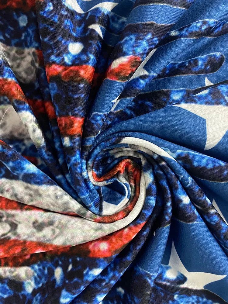 USA Flag Plus Size Casual Tee