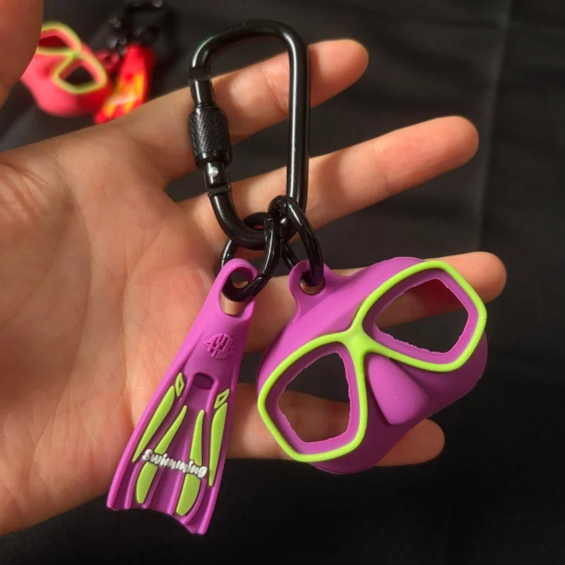 Silicone Scubas Diving Keychain Fins