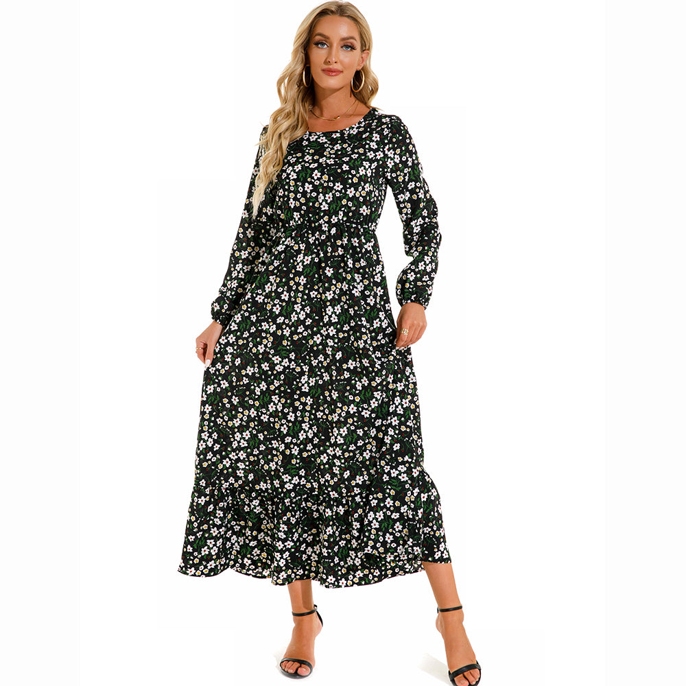 Floral Bohemian Chiffon Maxi Dress