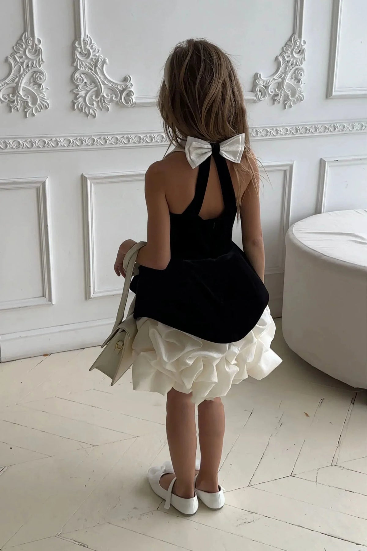 Black Ball Gown Flower Girl Dress