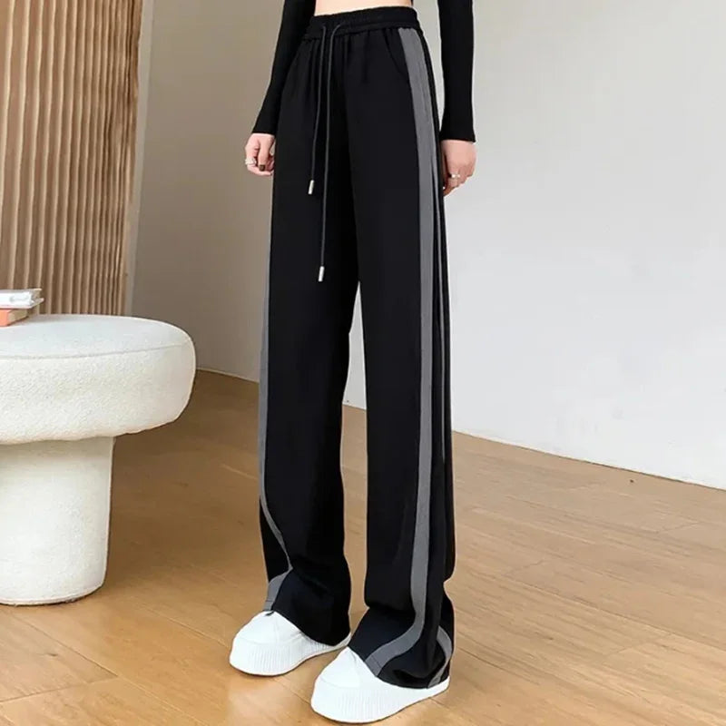 Baggy Wide-Leg Straight Trousers