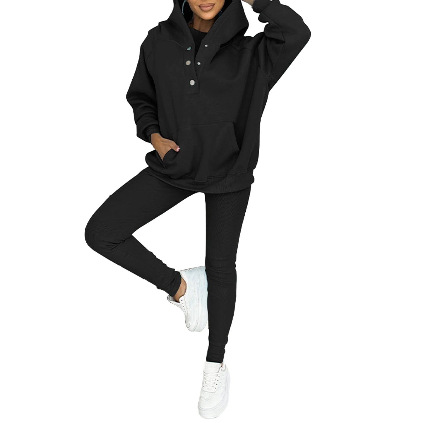 Women 2-Piece Hooded Sweatshirt Joggers Set