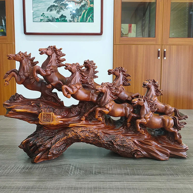 Resin Eight Horses Ornament