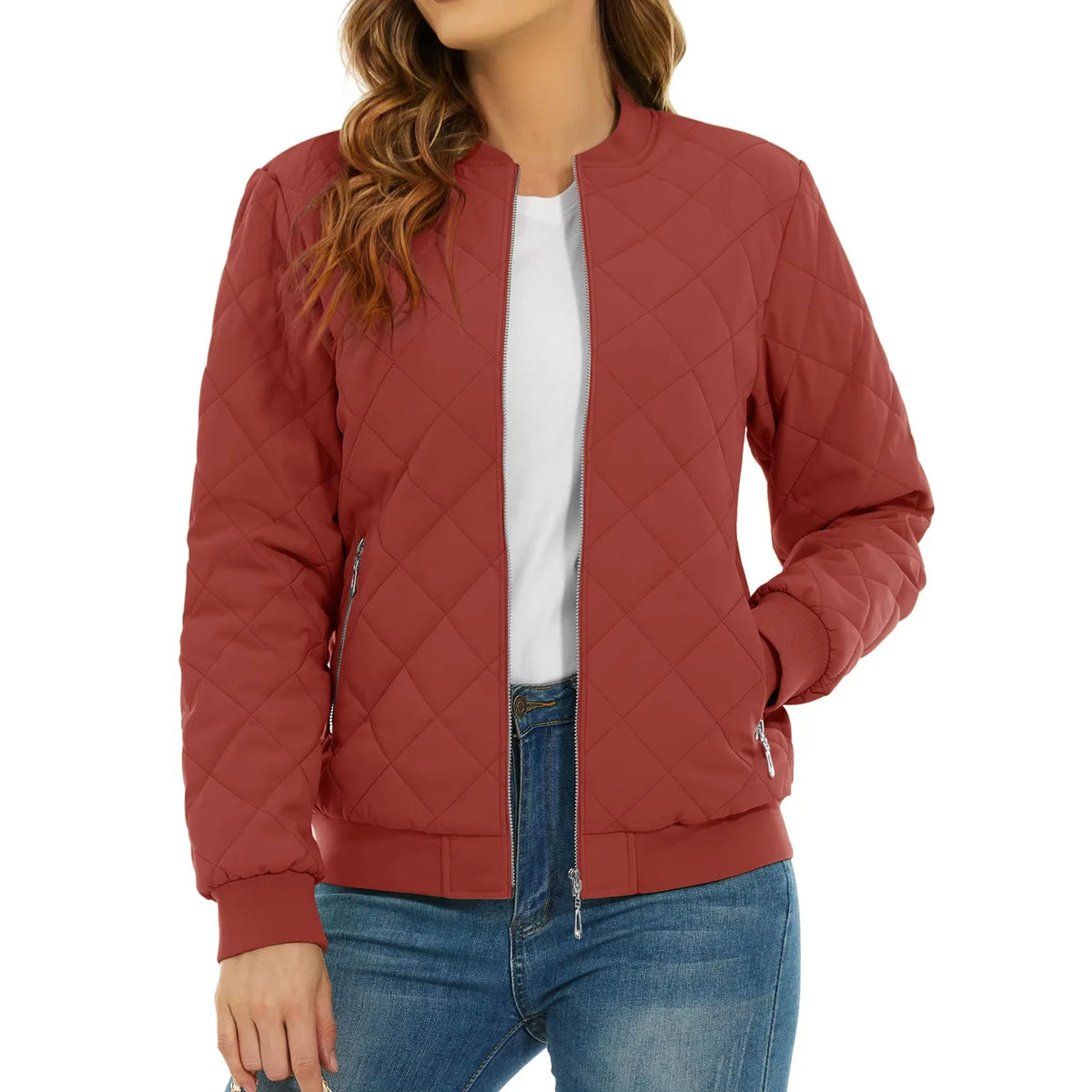 Diamond Quilted Bomber Jacket