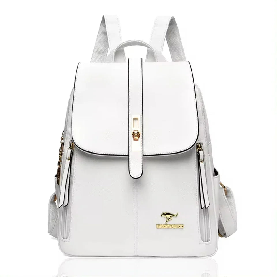 Women Leather School Bookbag