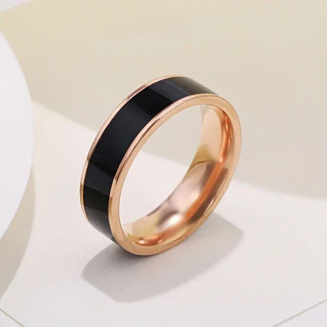 White Black Charm Ring