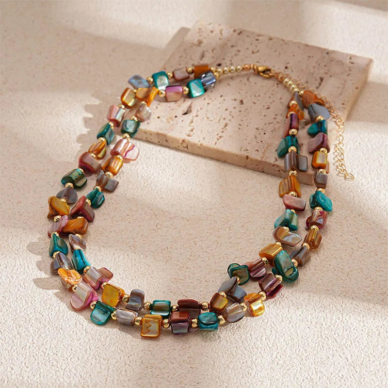Colorful Geometric Statement Necklace