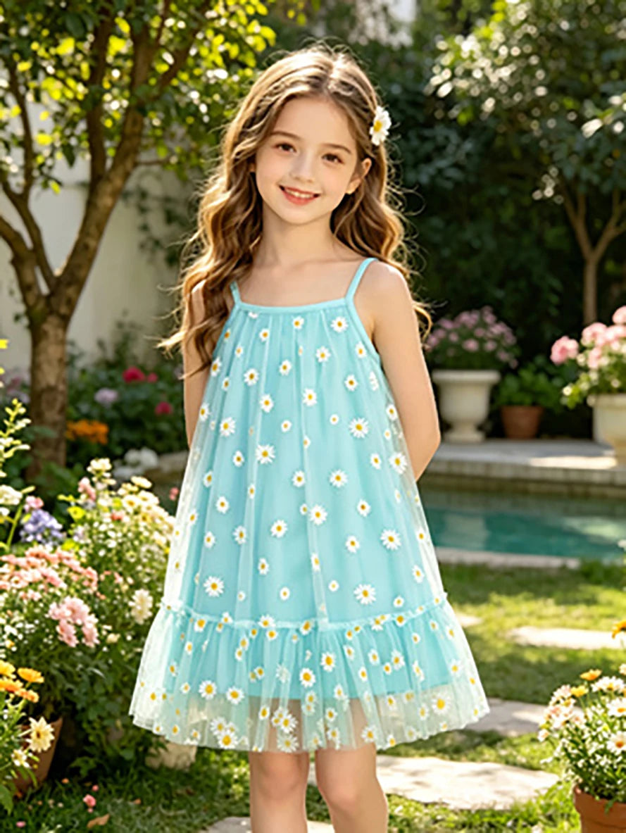 Princess Floral Blue Dress