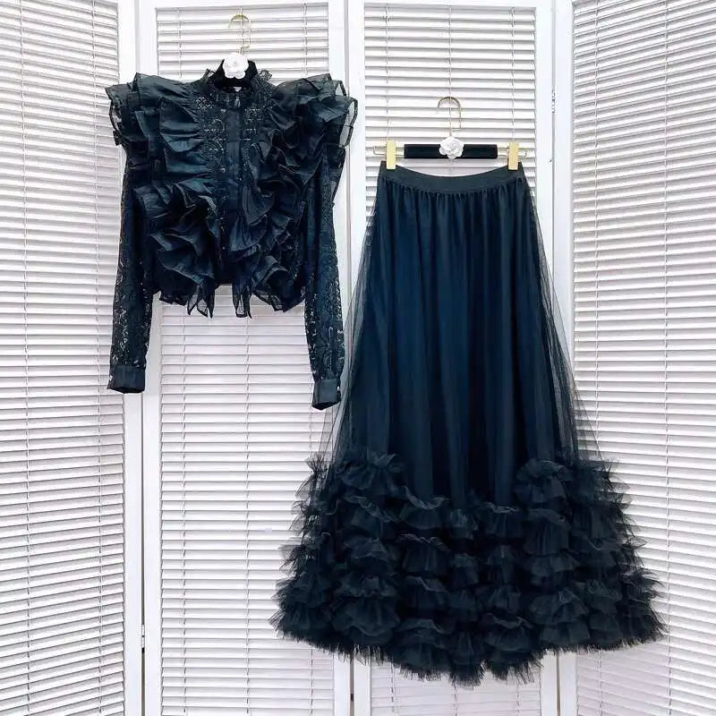 Women’s Hollow Lace Suit