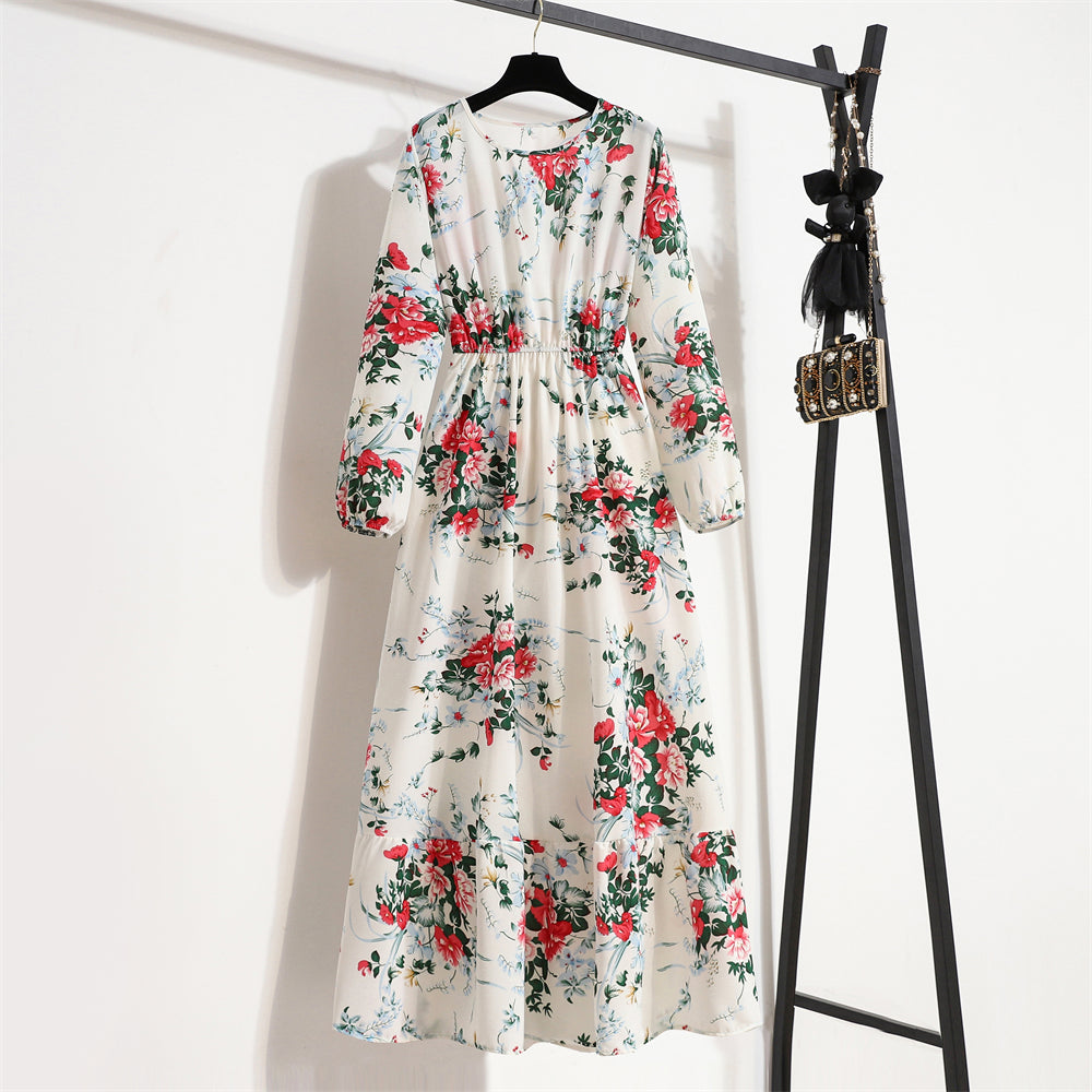 Floral Bohemian Chiffon Maxi Dress