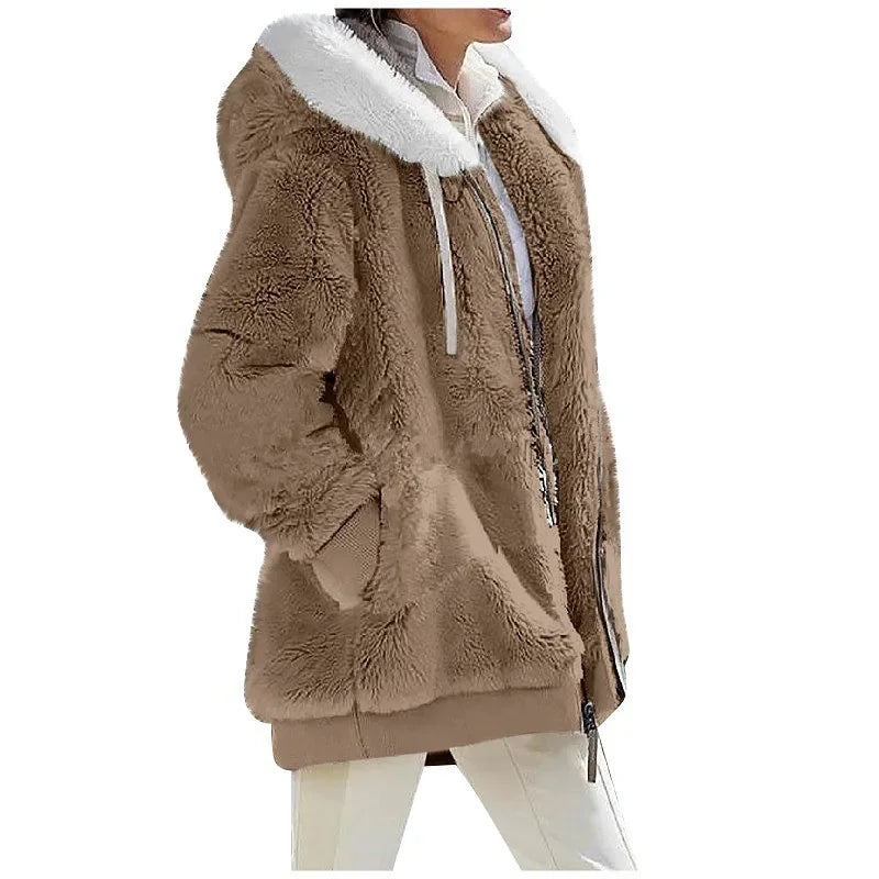 Hooded Fleece Zipper Jacket
