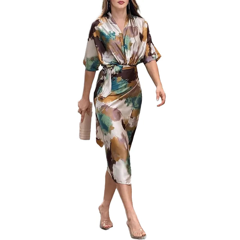 Summer V-Neck Slit Dress