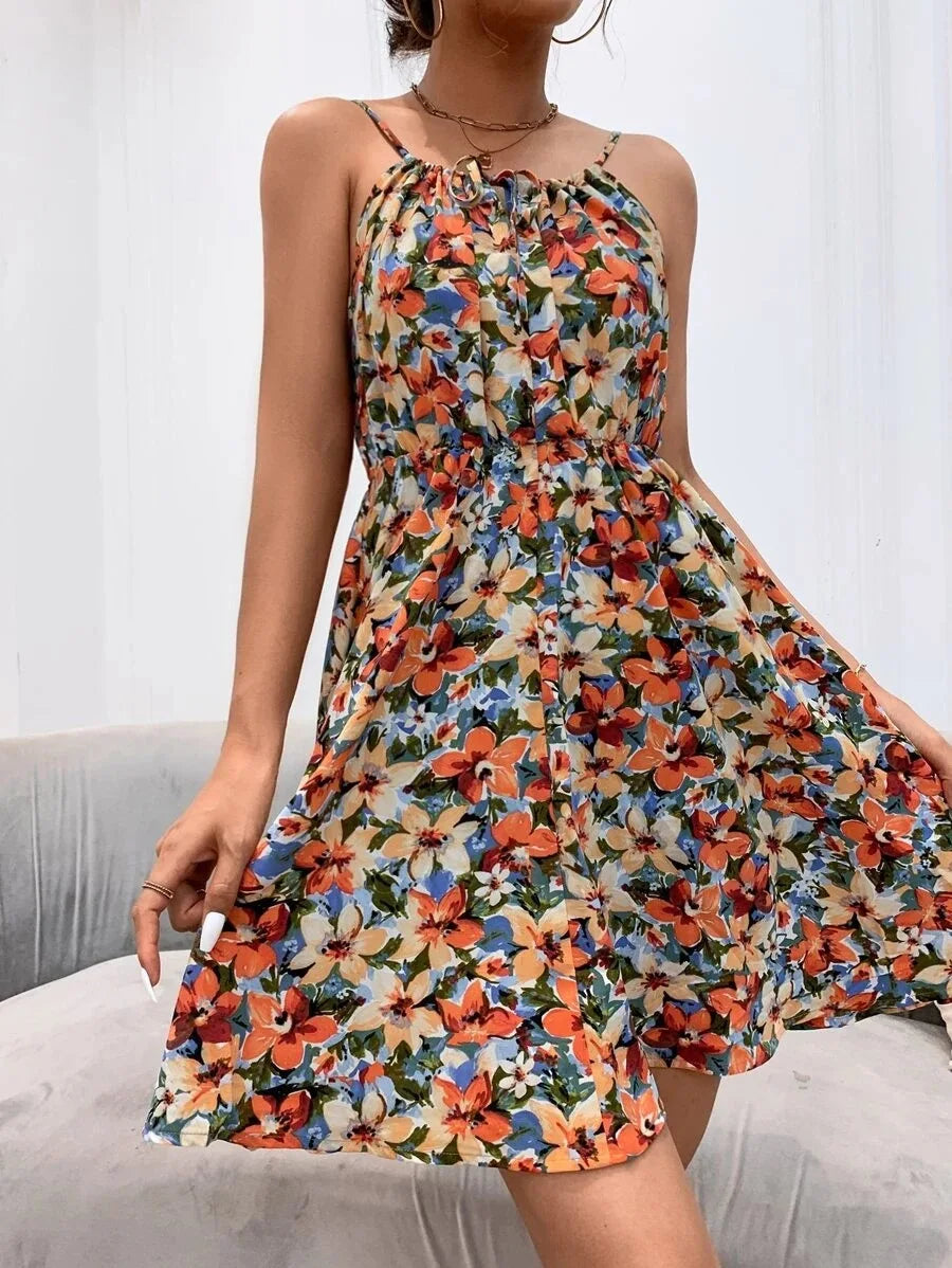 Chic Printed Pullover Dress