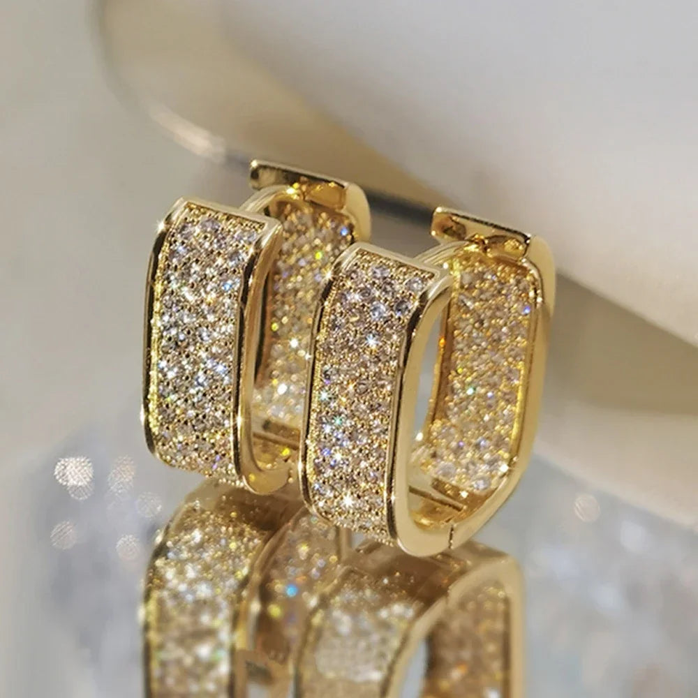 Cubic Zirconia Hoop Earrings