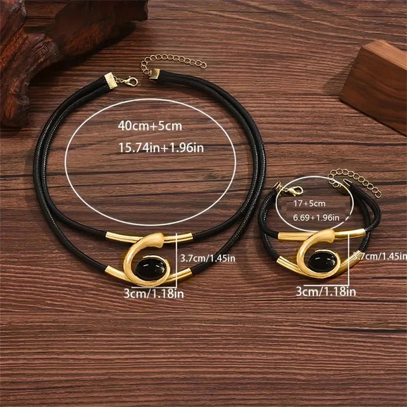 Bohemian Layered Necklace Bracelet Set