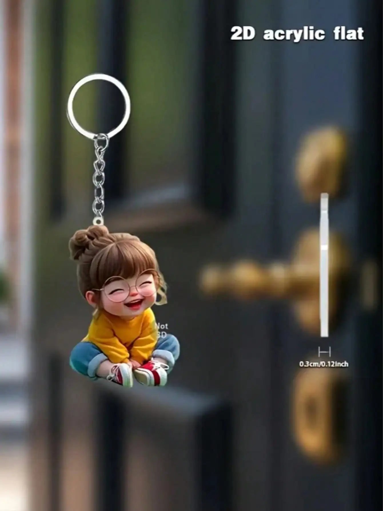 Cute Acrylic Keychain 2D Flat