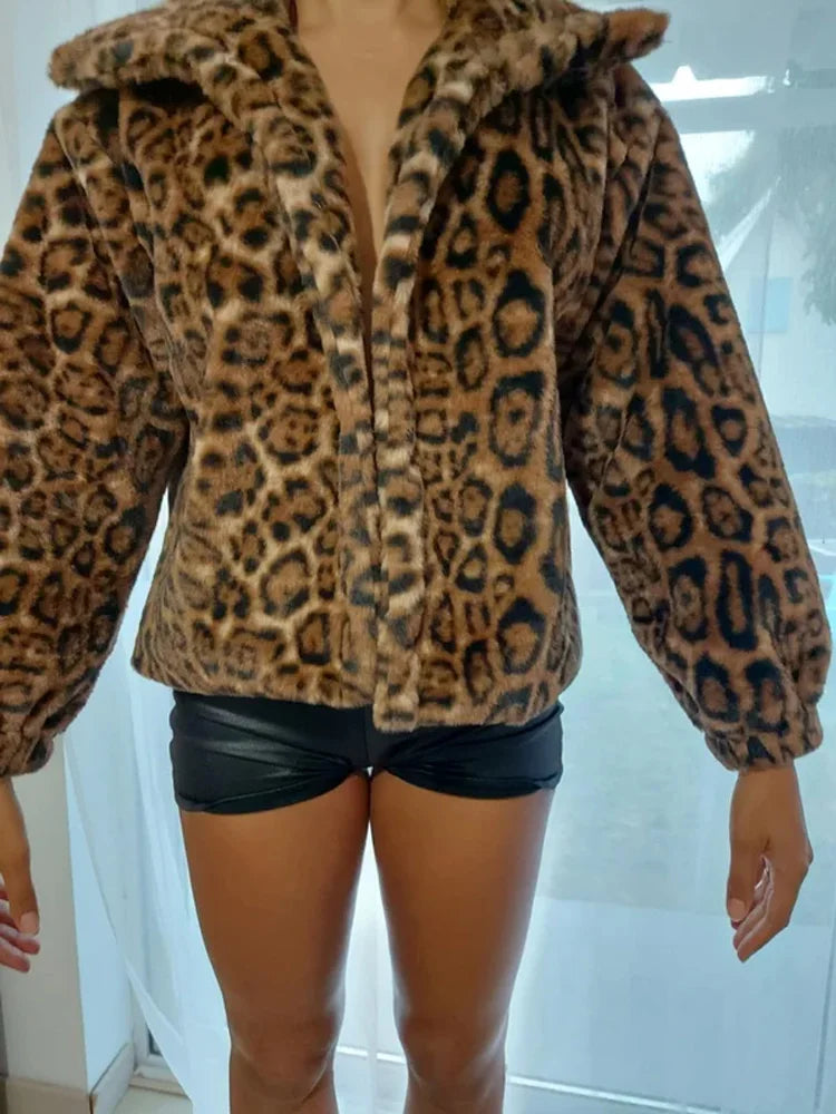 Single-Breasted Leopard Print Jacket